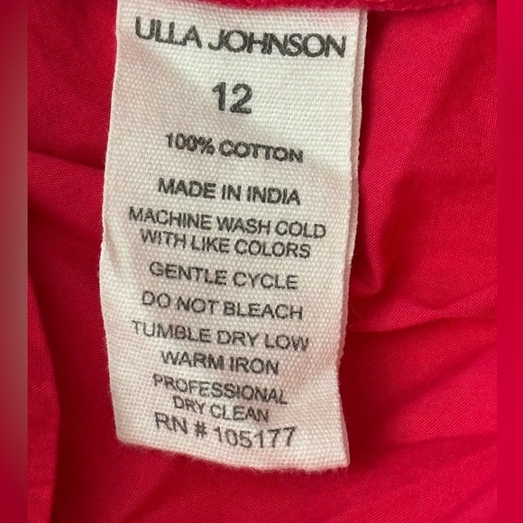 Ulla Johnson Vibrant Pink Puff Sleeve Tiered Belted Dress, 12, VGUC - Picture 7 of 8